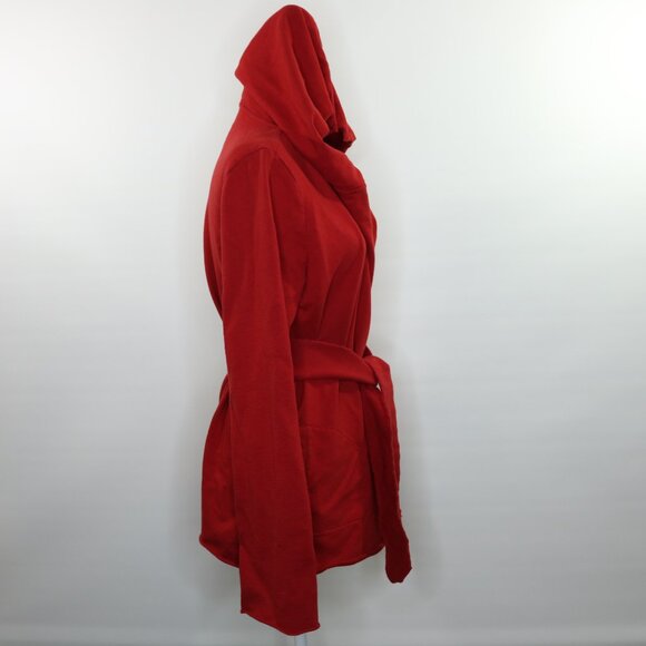 Lucky Brand Wrap Jacket Jingo Kimono Hoodie Red Jersey Knit Red - Picture 7 of 15